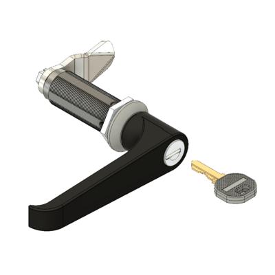 MODULAR SOLUTIONS HANDLE<br>1/4 TURN LOCKING L-HANDLE W/ CAM
